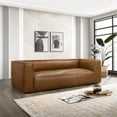 thumbnail image 2 of Pattison Rectangular Genuine Leather Sofa with Tight Back in Tan, 2 of 6