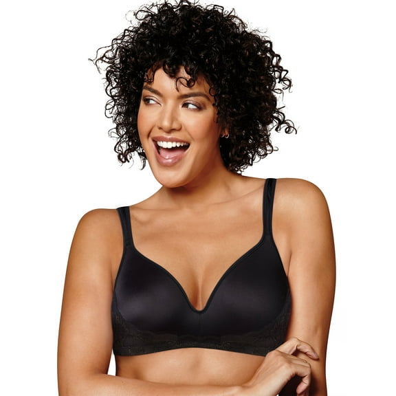 Playtex Secrets Side Smoothing Wirefree Bra Black 36DDD Women's