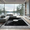thumbnail image 2 of ODIKA 8'x10' Washable Area Rug Music Vinyl Note Record Album Disc Motif Border Round Cd Themed for Living Room, Under Sectional, Family , Durable, Non-Slip, 2 of 7