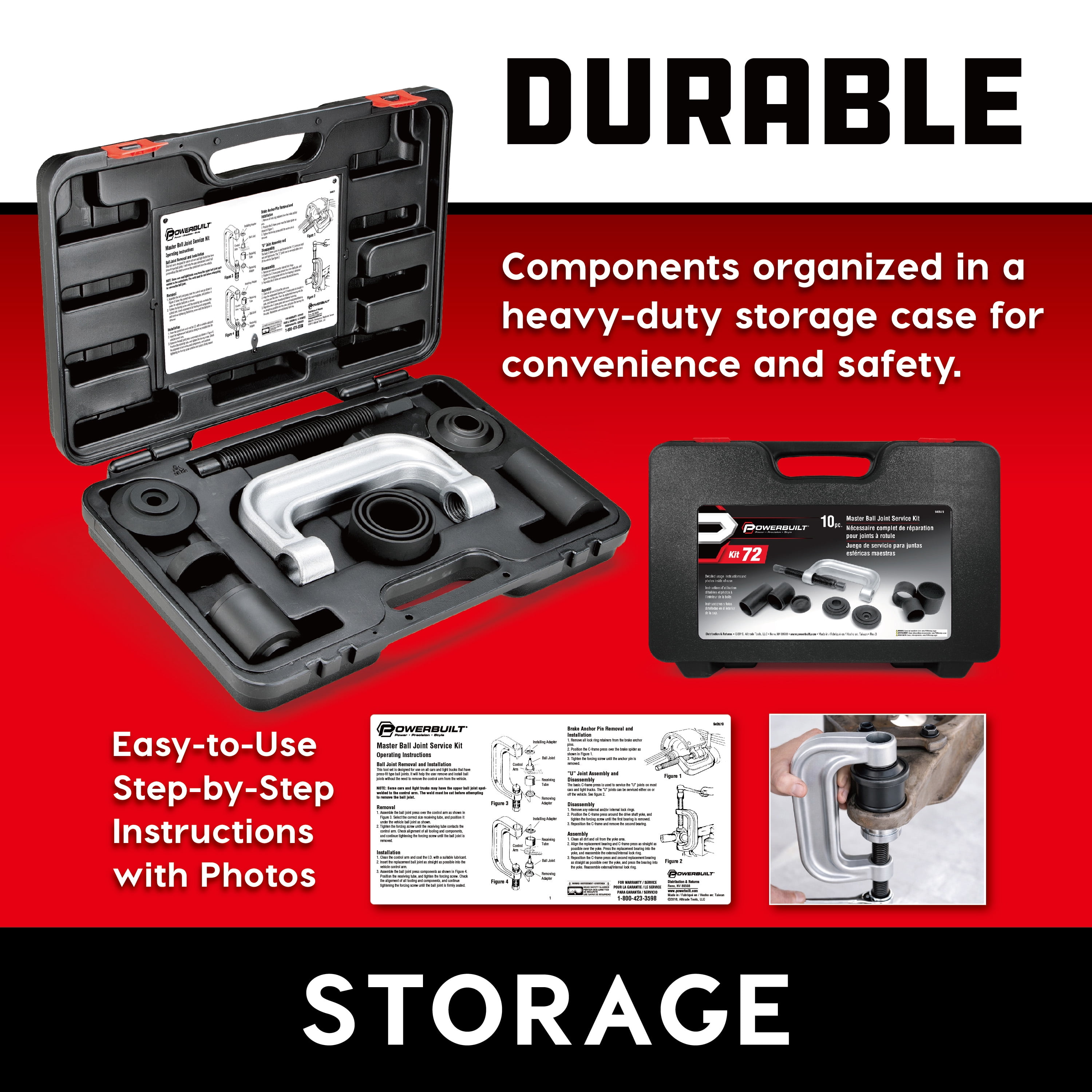 Powerbuilt 10 Piece Ball Joint Service Set - 940579