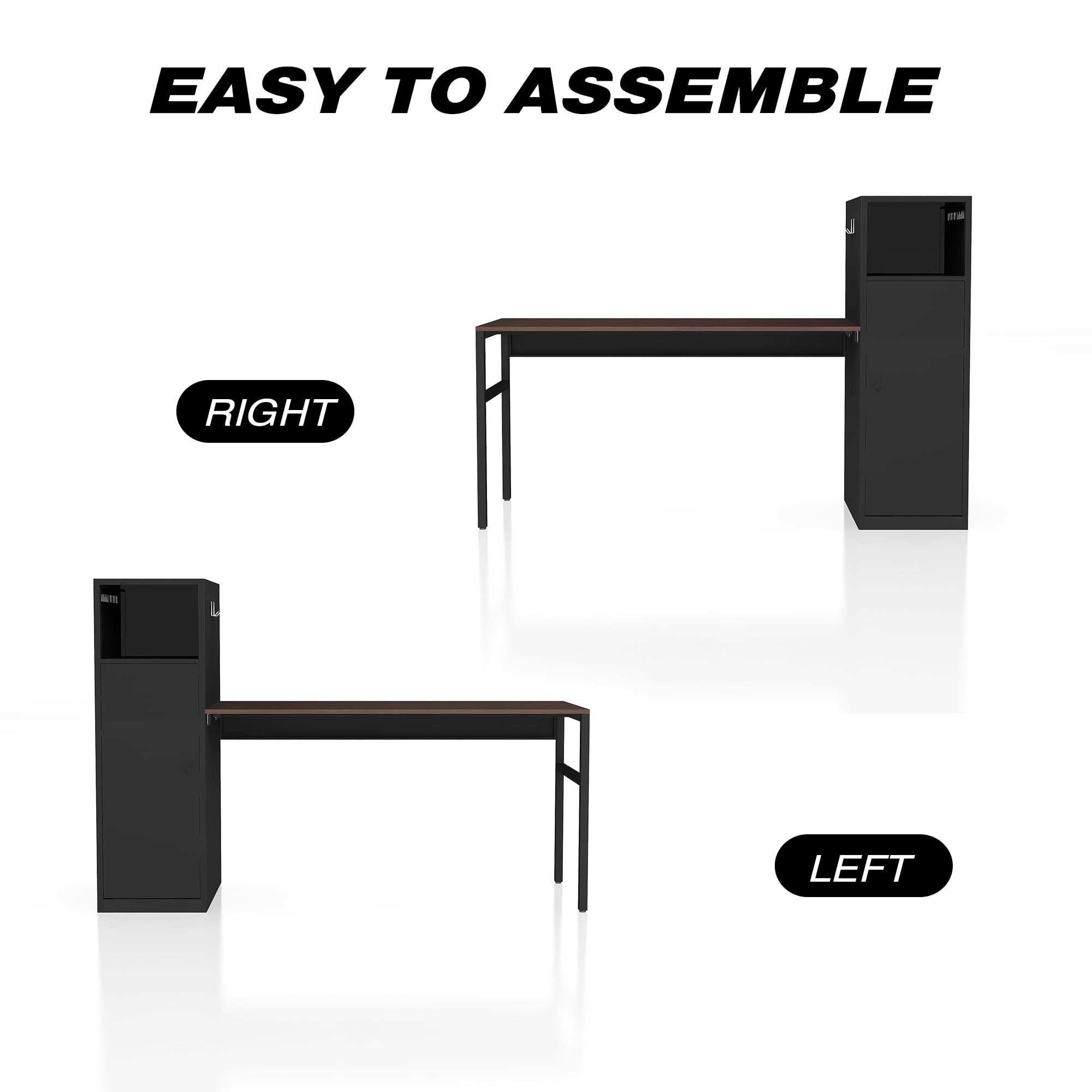 On Sale Home Office Desks with Storage Cabinet, Wood Computer Desk Table with Metal Locker for Bedroom/Living Room On Sale Home Office Desks with Storage Cabinet, Wood Computer Desk Table with Metal Locker for Bedroom/Living Room