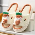 thumbnail image 2 of Zapatillas de verano de algodón y lino con puntera abierta y gruesas para las cuatro estaciones, de PVC, para mujer, bonitas, para interiores y exteriores, 2 of 5