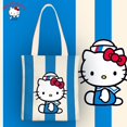 thumbnail image 1 of Bolsos de hombro de Hello Kitty para mujer, bolso de lona impermeable con dibujos animados Sanrio, con bolsillo interior con cremallera, regalo de cumpleaños para niñas, novedad de 2023, 1 of 4