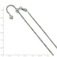 thumbnail image 2 of White Sterling Silver chain Cable 22 in 2 mm Adjustable, 2 of 2