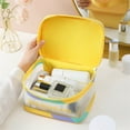 thumbnail image 3 of Waterproof Large Capacity Double Zipper Letter Print Cosmetic Bag Thickened Matte Translucent Toiletry Organizer, 3 of 8