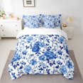 thumbnail image 2 of Homewish Vintage Country Flower 7-Piece Twin Bedding Sets,Rustic Farmhouse Cabin Bedding Comforter Set,Blue White Sheet Sets For Girl Kids,Super Cozy Room Decor Reversible, 2 of 8