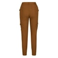 thumbnail image 5 of JWZUY Women's Fashion Casual Skinny High Waist Button Solid Pant Pocket Work Pants Leisure Pants Coffee XXL, 5 of 7