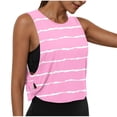 thumbnail image 2 of Womens Stripe Workout Tank Tops, Side Slit Loose Fitting Athletic Sleeveless Yoga Tank Blouse Sports Casual XXL, 2 of 8