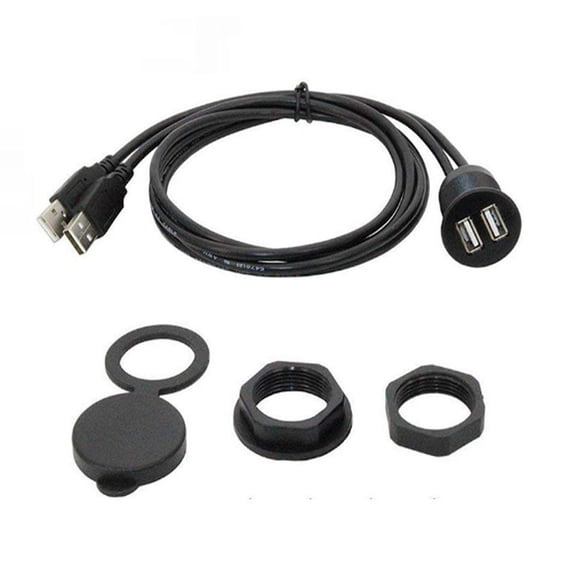Square Car Dashboard Flush Mount USB 3.0 Male To Female Panel Extension Fast~ G1L1