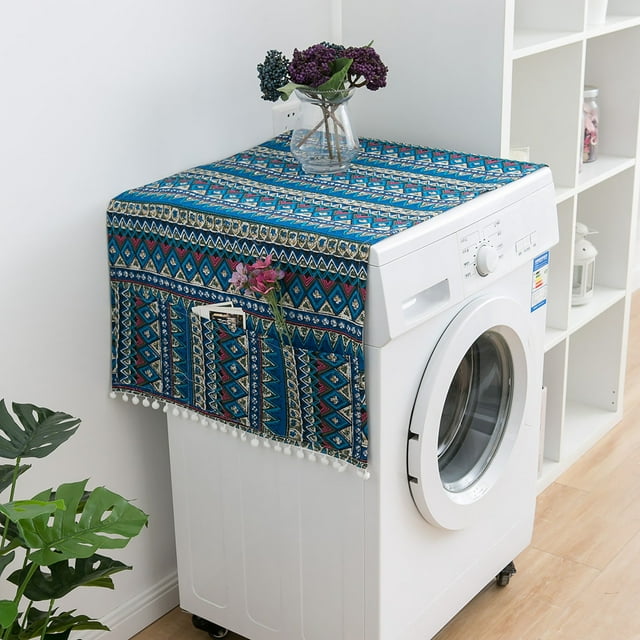 Vente Aujourd'hui Liquidation! Housse de Réfrigérateur Style Bohème Méditerranéen, Housse de Porte de Réfrigérateur, Housse de Machine à Laver à Tambour