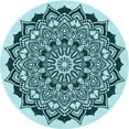thumbnail image 1 of Ahgly Company Indoor Round Patterned Electric Blue Area Rugs, 7' Round, 1 of 6