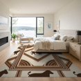 thumbnail image 3 of ODIKA 9'x12' Washable Area Rug Non-Shedding, Easy Care Beige Decorative Abstract Spotted Motif Symmetrical Striped Cow for Master Suite, California King, Under Bed, 3 of 7
