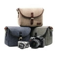thumbnail image 6 of Casual Campus Style Camera Bag for DSLR Cameras, Waterproof Shoulder Bag PU+Canvas Pouches Cushioned Interior for School, 6 of 6