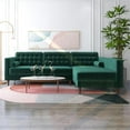 thumbnail image 3 of Owen Green Velvet Modern Living Room Corner Sectional Couch, 3 of 6