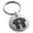 Silver, variant on Stainless Steel Letter T Initial 3D Cube Box Monogram Engraved Small Medallion Circle Charm Keychain Keyring