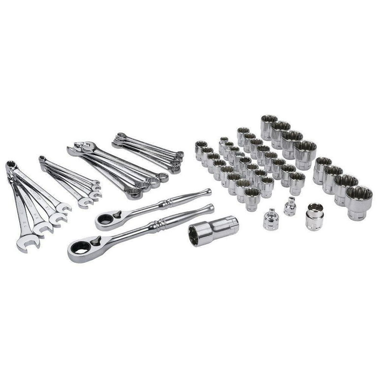 Husky Socket Ratchet Set 54 pc 3 8 Inch 1 2 in Universal Pass Thru SAE Metric