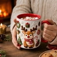 thumbnail image 4 of Hometravel Christmas Reindeer Ceramic Coffee Mug, Milk Cup with Flat Design, Holiday Drinkware for Home Kitchen and Christmas Gift, 4 of 7