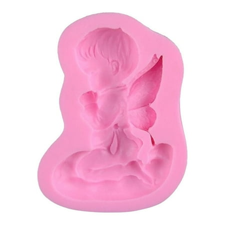 

Angel Baby 3D Silicone Cake Mold Baking Mould For for DIY Birthday Cake Sugar Craft Decorating (Pink)