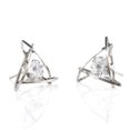 thumbnail image 1 of Women Girls Sparkling Crystal Hollow Triangular Zircon Stud Earrings Jewelry, 1 of 1