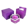 thumbnail image 3 of Caja de joyería, anillos, pendientes, caja de almacenamiento de collares, jabón portátil, caja de joyería con flor de rosa, contenedor, caja de regalo Púrpura, 3 of 10
