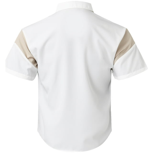 Playeras Y Camisas Para Hombre Camisa de seda de hielo de verano para hombre Camisa de manga corta suelta casual de mangas (White, M)