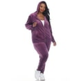 thumbnail image 2 of White Mark Women's 2 Piece Velour Tracksuit Set, 2 of 6