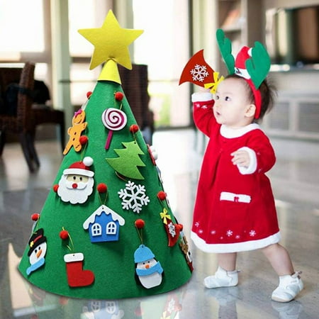 3D DIY Felt Toddler Christmas Tree New Year Kids Gifts Toys Artificial Home