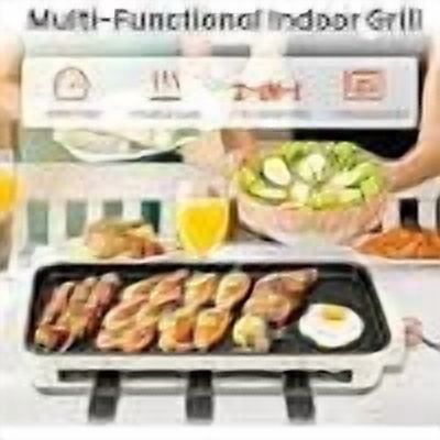 1500W Smokeless Electric Indoor Grill, 2 in 1 Korean Barbecue Grill with Net & Non-Stick Removable Plate and Magnet Strip, Temperature Control & Dishwasher Safe, Smokeless Korean BBQ