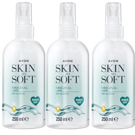 Avon Skin So Soft Original Dry Oil Spray Bonus Size 8.45 fl oz Each – 3 Pack