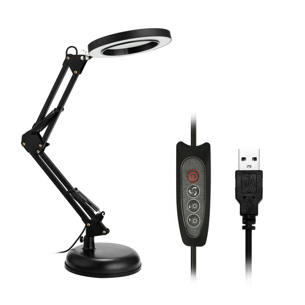 5X Magnifying Glass Desk Lamp Magnifier LED Light Foldable Reading Lamp