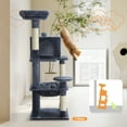 thumbnail image 3 of Pefilos 45" Modern Cat Tree House, Cat Condo for Indoor Cats, Activity Center Cat Scratching Tower for Kittens Toy, Dark Gray, 3 of 7