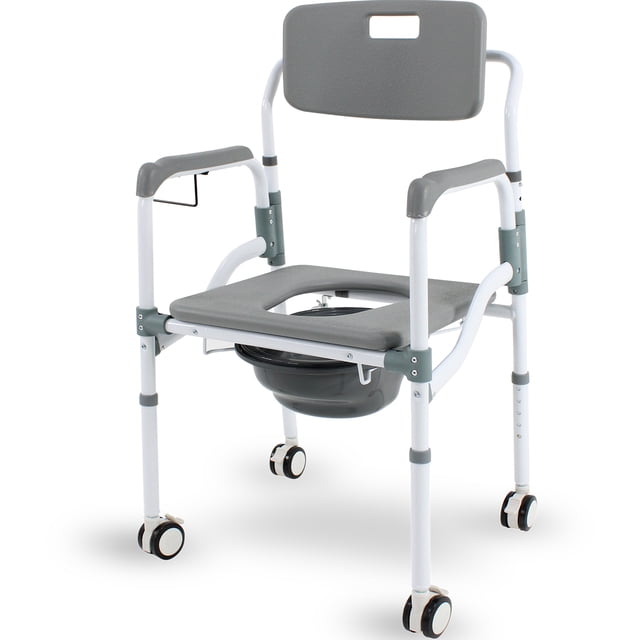 Silla Baño Premium Discapacitadoss Ducha Aluminio 3 en 1 Nanofort Adulto Ruedas Asiento 3 en 1