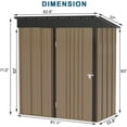 thumbnail image 6 of PUKAMI Outdoor Storage Shed with Floor, 5x3 FT Utility Tool Shed Storage House with Lockable Door, Steel Anti-Corrosion Garden Shed Outdoor Metal Shed for Garden Backyard Patio Lawn, 6 of 8
