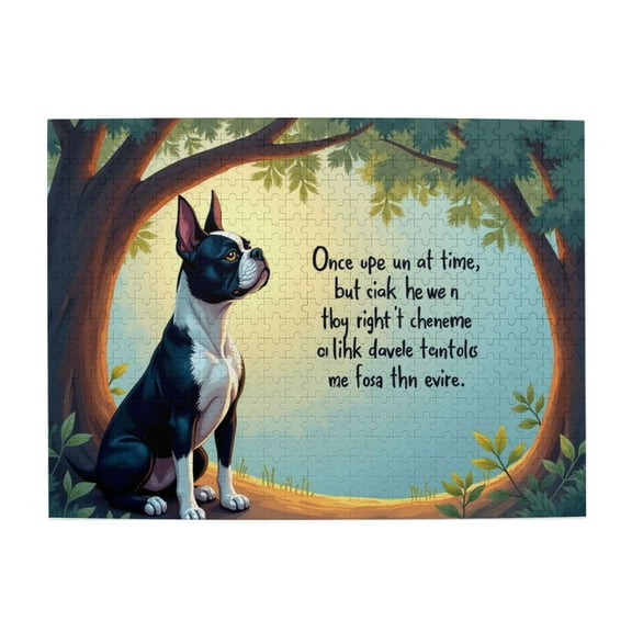 500 Piece Boston Terrier Jigsaw Puzzle For Adults Under A Tree Challenging And Relaxing Adult Puzzles Great Gift Idea Quality Wooden Pieces 20.5X15In