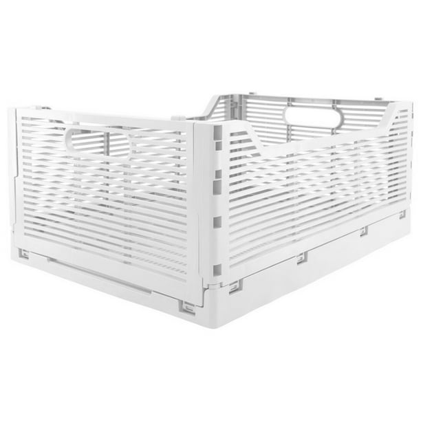 OnDisplay Stackable Folding Desk/Beauty/Closet Storage Crate (White, 1