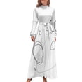 thumbnail image 1 of Dibujo de línea abstracta minimalista Impresión de arte Vestido largo Vestidos de mujer Ropa ropa femenina para mujer Vestido de verano para mujer, 1 of 5