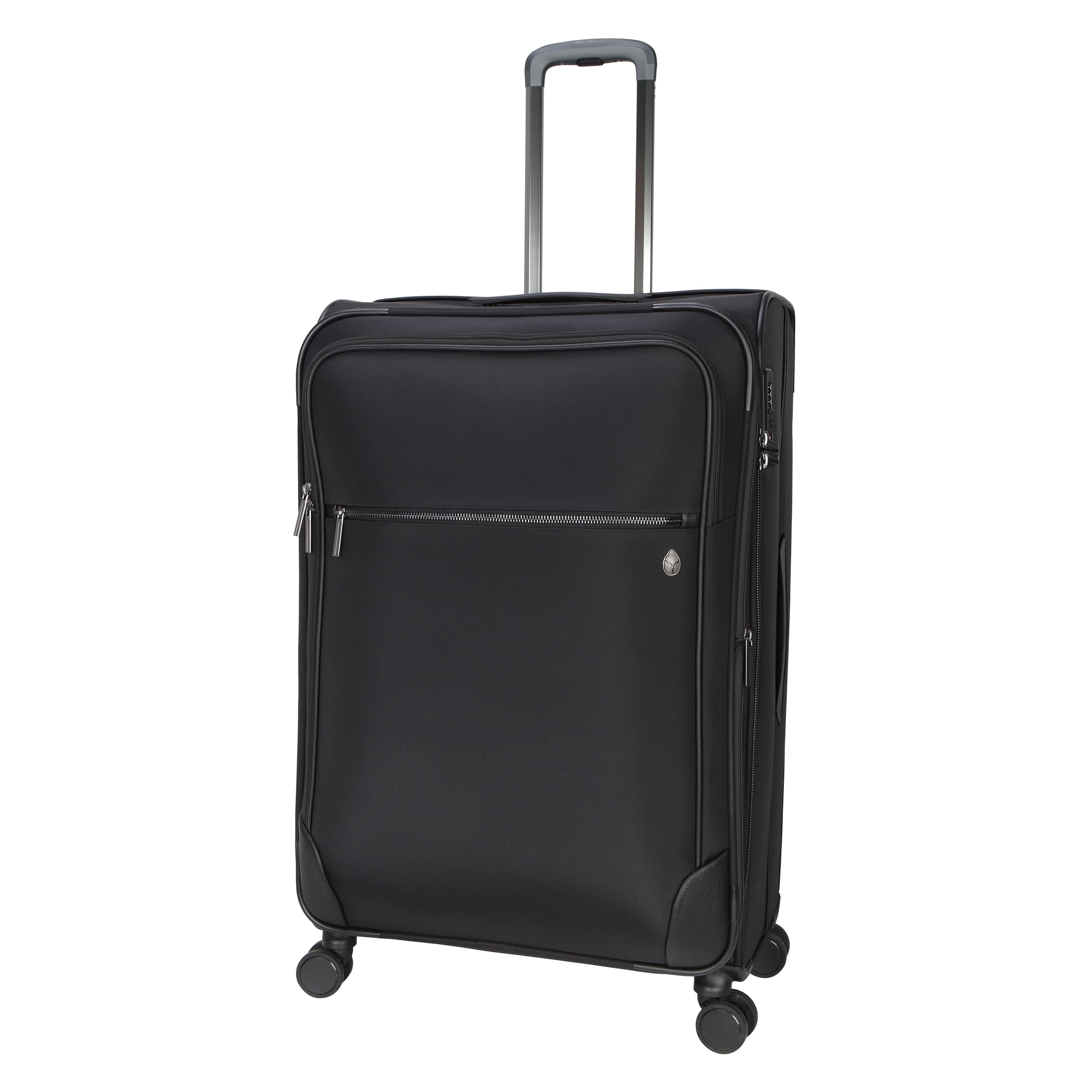 BTL 28-inch Checked Expandable Nylon Softside Upright Luggage With 360-Spinner Wheels and Divider Pockets, Black