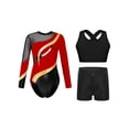 thumbnail image 1 of Yhong Leotards for Girls Gymnastics Bodysuits Long Sleeve Athletic Dance Unitard Ballet Dance Class Red 14, 1 of 5
