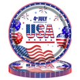 thumbnail image 2 of Patriotic American Flag Party Supplies Tableware Set Paper Plates and Napkins for Independence Day 4th of July USA Red White Blue Barbecue Birthday Disposable Dinnerware Decor, 2 of 6