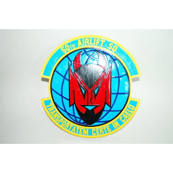 50th Airlift Squadron Plaque,14, Mahogany
