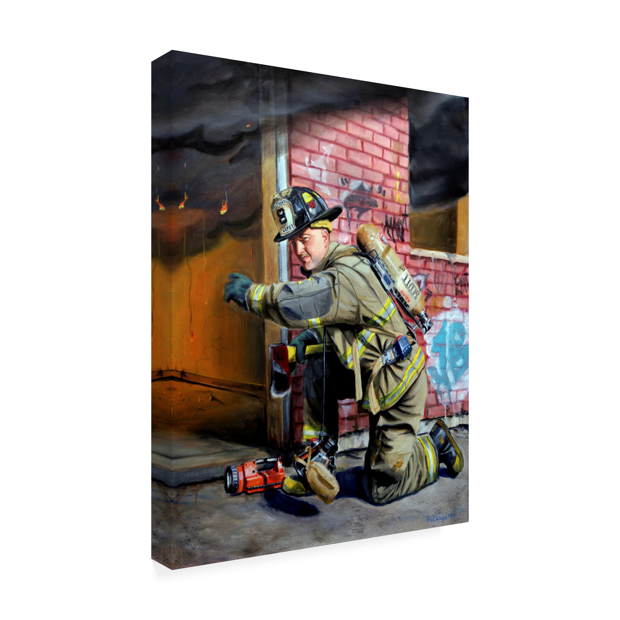 Trademark Fine Art 'Lets Go Fire Fighter' Canvas Art by Paul Walsh