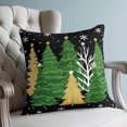 thumbnail image 4 of Pillow Covers 26x26 Set of 2, Black Christmas Tree Throw Pillow Covers Decorative Couch Cushion Cover, Green Golden Xmas Tree Snowflake Winter Microfiber Soft Pillowcases for Bedroom Living Room Sofa, 4 of 9