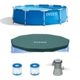 thumbnail image 1 of Intex Piscine 10 x 2,5 Pieds + Couverture de Piscine + Cartouche de Filtre (Lot de 2) + Pompe, 1 of 12
