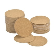 Uxcell 80mm(3.15") Round Coasters 1mm Thick Cork Cup Mat Self-Adhesive Pad 100 Pack
