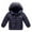 Navy, variant on Kids Boy Girl Puffer Jackets Thin Winter Hooded Lightweight Padded Solid Color Outerwear Coats,9 Years