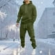 thumbnail image 1 of Ceisia Men's Solid Color Hooded Tracksuit Set with Cargo Pockets for Casual & Sports Wear Army Green M Gifts, 1 of 5