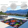 thumbnail image 3 of Mexican Flower Outdoor Rug 3x5 Ft - Reversible Patio Rug Outdoor Camping Rugs, Abstract Colorful Floral Leaf Plant Washable Indoor Outdoor Area Rugs, Non-Slip Outdoor Carpet Runner for Deck/Porch, 3 of 8