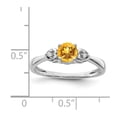 thumbnail image 3 of Sterling Silver Rhodium Plated Diamond and Citrine Round Ring, 3 of 6