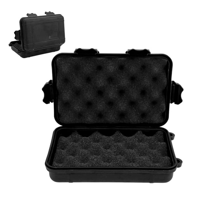 Wild Survival Storage Box, Dustproof Shockproof Storage Box Multipurpose Waterproof for Camping Black,Brown