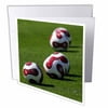 3dRose Soccer Balls, Greeting Cards, 6 x 6 inches, set of 12